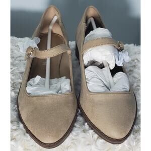 Anne Klein NIB Sissy Tan Flat Mary Jane Shoes Size 6 Preppy Classy Boho Cottage